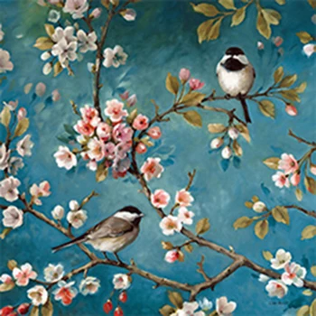 

LZAIQIZG DIY Diamond Embroidery Blossom Birdie Full Square Diamond Painting Kits Pictures Rhinestones Diamond Mosaic Home Decor