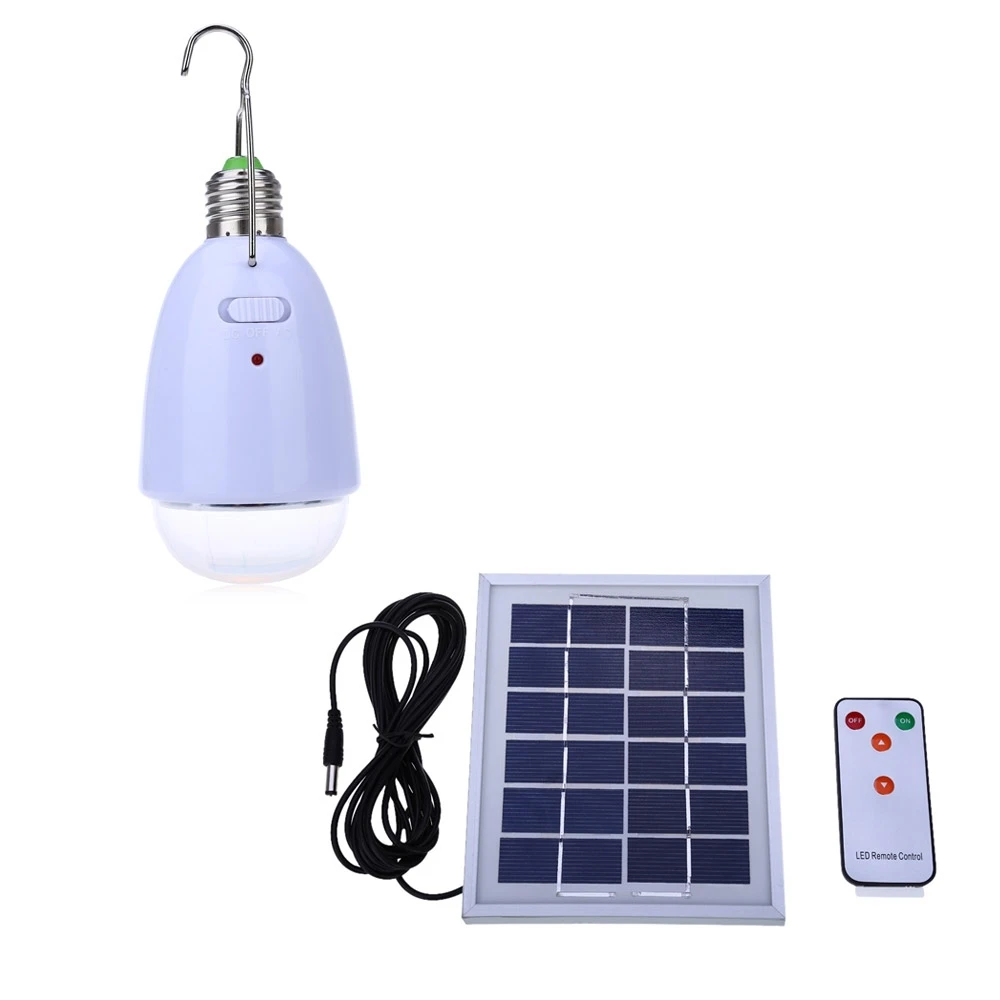 

New Arrival Protable Solar Light Multi-functional E27 LED Solar Lamp 12 LEDs Dimmable Light with Remote Controller