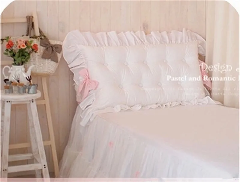 Korean Princess cotton bedside cushion Custom Biscuit backrest cushion bed pillow sofa cushion ...