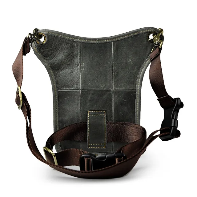 Genuine Leather Men Multifunction Design Travel Sling Shoulder Messenger Bag Fashion Fanny Waist Belt Pack Drop Leg Bag 211-3 3