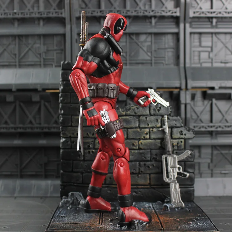 

Marvel Select Figure Super Hero Deadpool Action Figure With Wall Special Edition Toy 18cm
