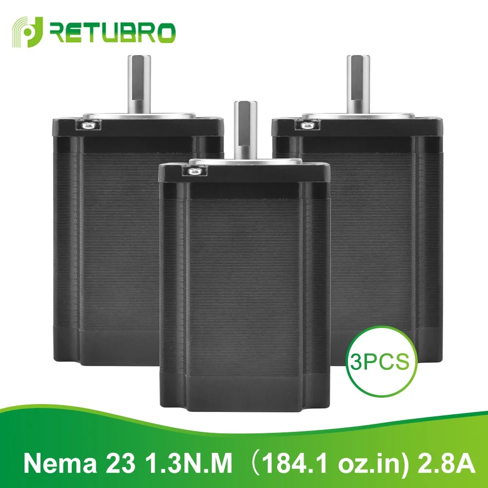 

3PCS Stepper Motor Nema 23 2 Phase 0.9NM to 2.2NM 4 Wires Stepper Motor Kit 2.8A/4A