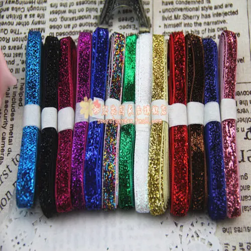 

Multi color option 10 yards/lot 3/8"(10mm) Glitter Velvet Ribbons P124578