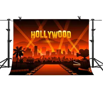 

MTMETY Photography Backdrop Vinyl Glare Center of Hollywood Birthday Party Background Photocall for Photo Studio