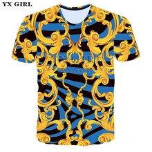 

2018 Summer Mens Luxury T shirt Flower Bronzing 3d Printed T-shirt Men Casual Tees Short Sleeve T-shirts Male Fashion Tops 3XL