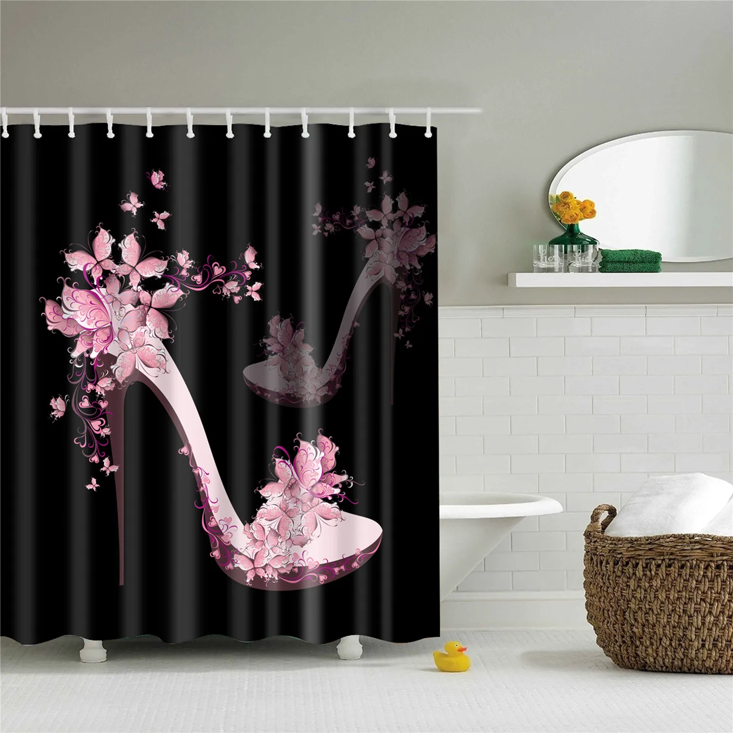 Washable Cute Sweet print Shower curtain waterproof 3D polyester fabric for bathroom curtain large 180x200cm cortinas - Цвет: TZ161214