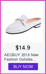 AECBUY Sandals Female Middle Heel 19 Summer New Thick Heel Water Drill One Word Buckle Fish Mouth High Heel Woman Shoes 7LXPb1