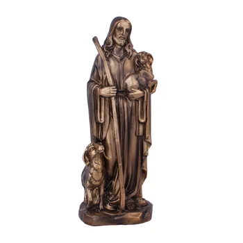 

Creative Bronze Resin Cross Jesus Status Ornament Home Decoration Retro Jesus Christianity Miniature Figurine Furnishing Article
