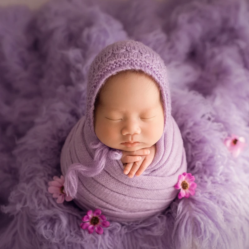 Newborn Stretch Wrap A Lovely Set Of Lace Hat Cap Baby Photography Prop Outfit New Born Knit Mohair And Bonnet Sets | Детская одежда и