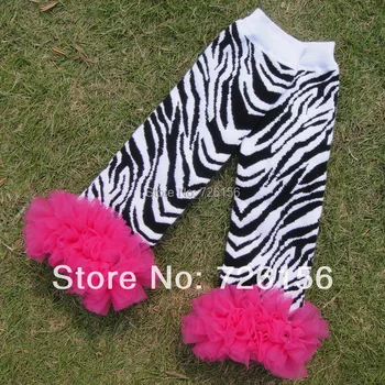 

60pair/lot Baby zebra Leg Warmer Cotton Leg Warmer with Ruffled Lace Flower