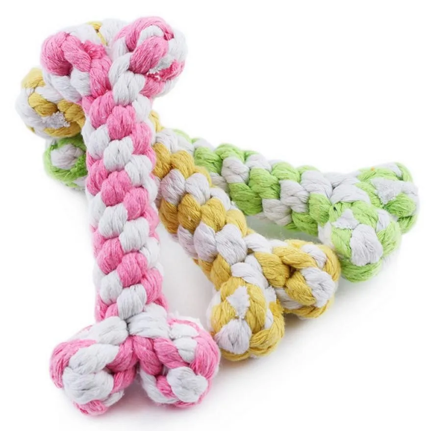 1Pc 15cm Hemp Rope Chew Toys For Dog Cat Random Color Knot Dog Toys