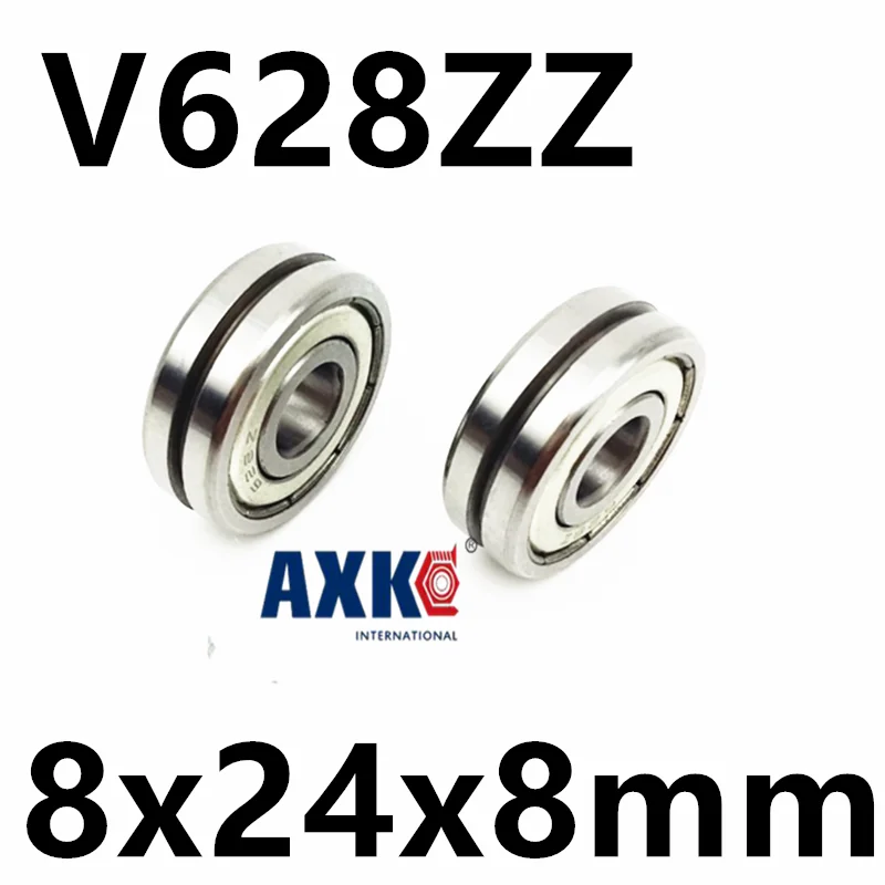 V628ZZ Outer ring V grooved straightener guide wheel bearings 8x24x8mm