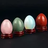 Assorted Rose quartze Red Green aventurine Egg With wood stand Natural Bell Chakra Healing Crystal Reiki Stone Carved Free pouch ► Foto 1/6