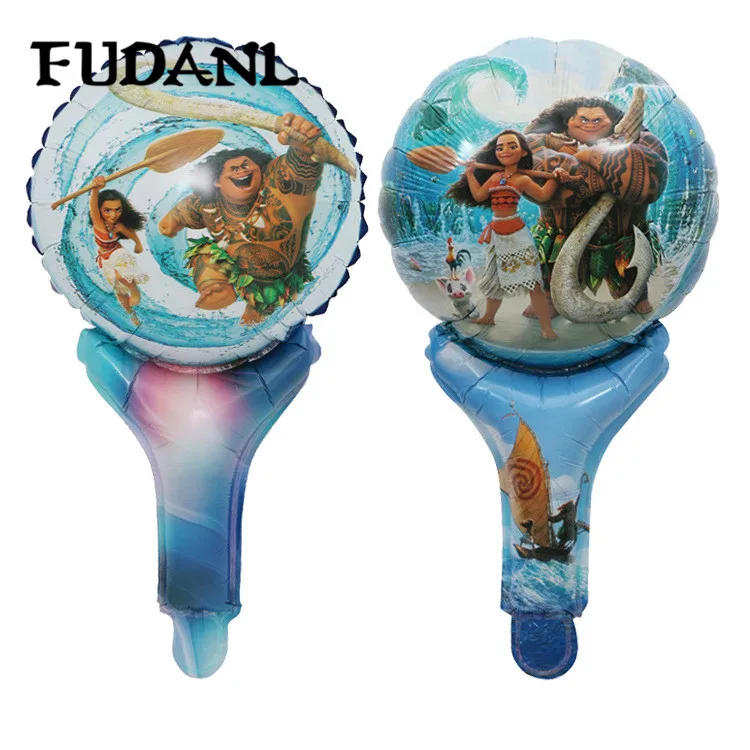

50pcs Moana Hand Stick Foil Balloons Air Balloon Happy Birthday Party Decorations Kids Inflatable Toys Moana Party Supplies