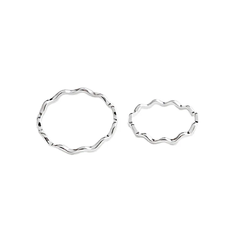 Чистое 925 пробы Серебряное кольцо, модное простое волнистое кольцо, тонкое геометрическое кольцо на палец для женщин, ювелирное изделие, не вызывает аллергии