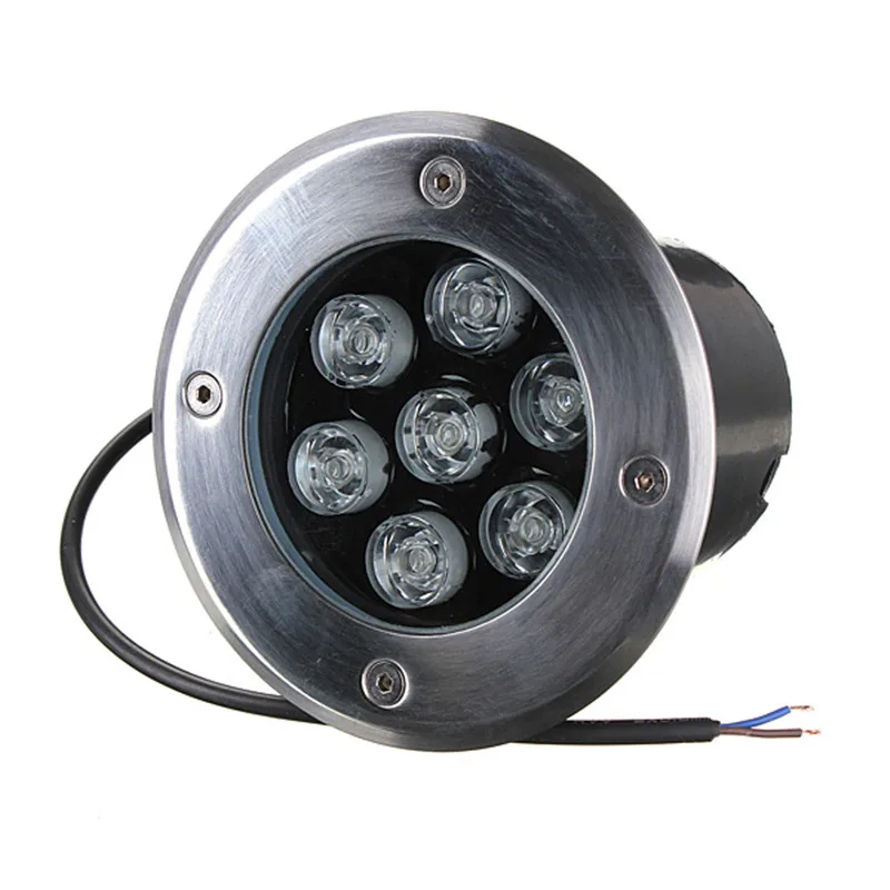 DHL 7 Вт светодиодный подземный свет IP67 углубленная в землю пол встраиваемые светодиодные лампы AC110V-240V наружная лампа для освещения местности DC12V