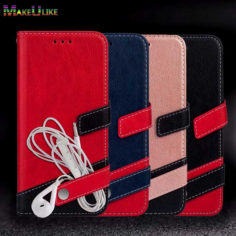 

Flip Wallet Case For Samsung Galaxy S10 Plus S8 S9 S7 Edge S10e Case Cover Contrast PU Leather Phone Case for Samsung Note 8 9