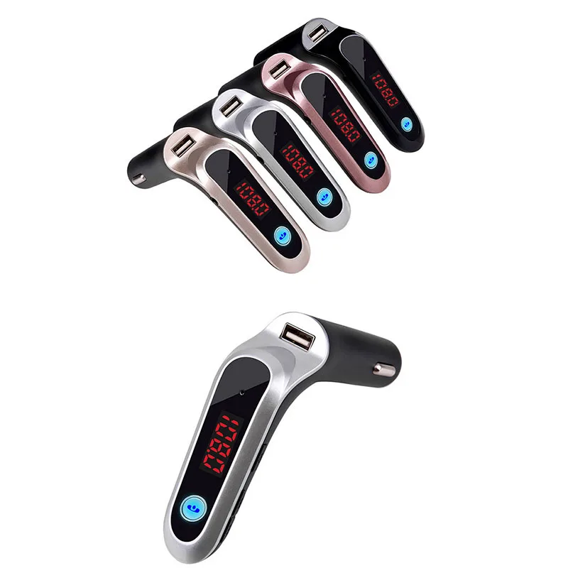 

4-in-1 Hands Free Wireless Bluetooth FM Transmitter S7 AUX Modulator Car Kit MP3 Player SD USB Built-in Stereo FM Transmitter
