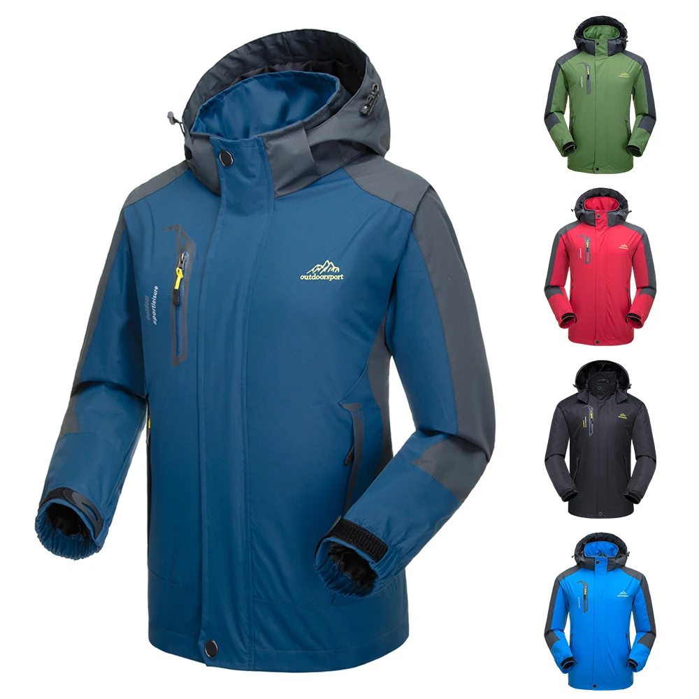 

Lixada Outdoor Hiking Traveling Cycling Sports Detachable Hooded Coat for Men Waterproof Jacket Windproof Raincoat Sportswear