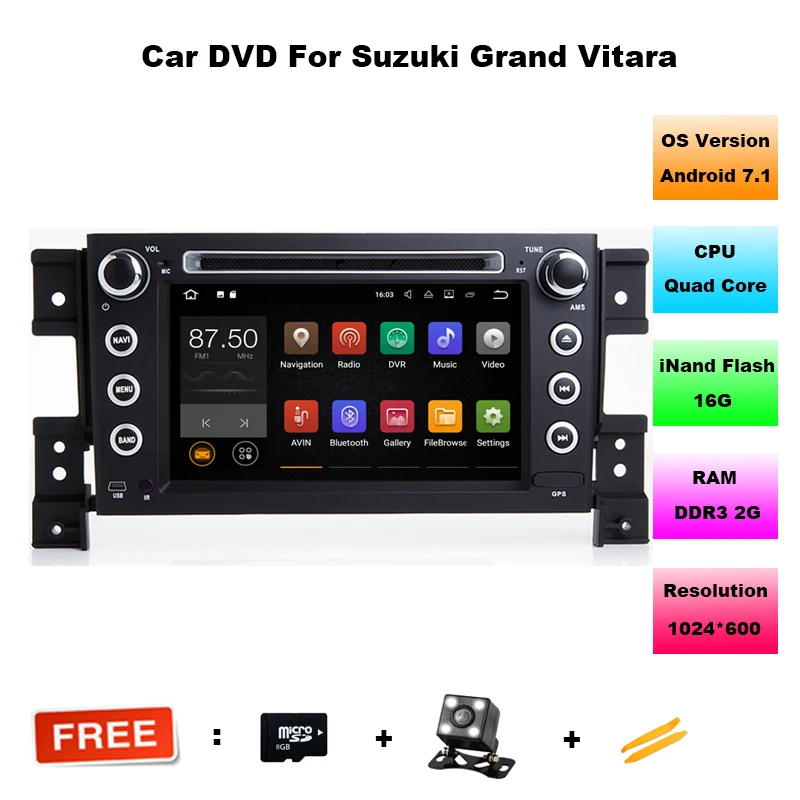 7 inch Quad Core Android 7 11 CAR DVD player FOR SUZUKI GRAND VITARA 2005 2012
