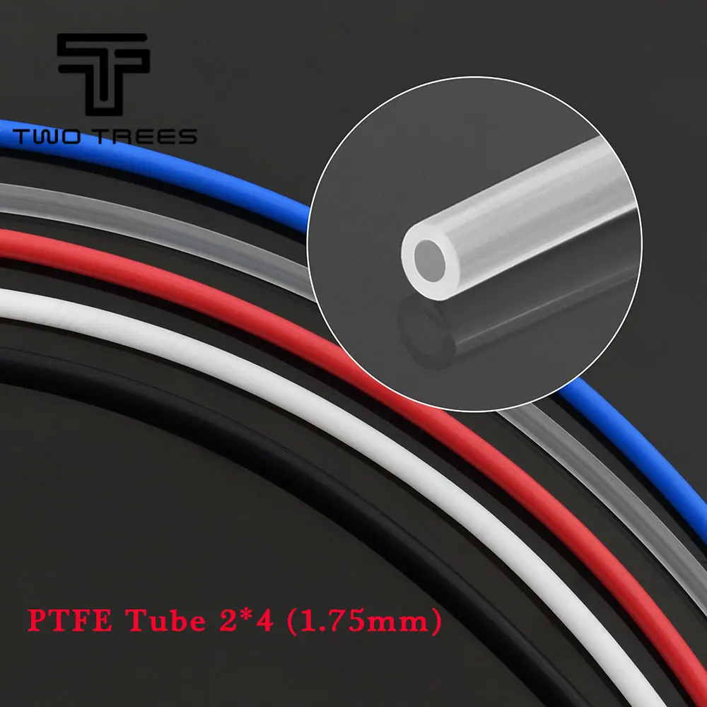 1 м PTFE труба ID 2 мм OD 4 мм Труба к j-головке hotend RepRap росток Боуден экструдер для 3d печати двигателя V5 V6 1,75 мм нити