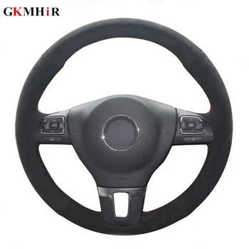 

DIY Black Suede Leather Car Steering Wheel Cover for Volkswagen VW Gol Tiguan Passat B7 Passat CC Touran Jetta Mk6