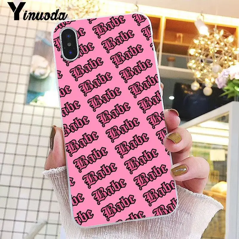 Yinuoda Babe babygirl honey line Text art чехол для iPhone X XS MAX 6 6s 7 7plus 8 8Plus 5 5S SE XR 10 11 pro max - Цвет: A5