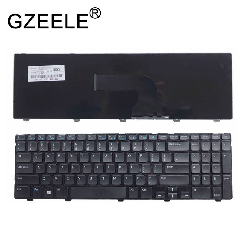 

GZEELE English laptop keyboard For Dell Inspiron 15 3521 15R 5521 15 3537 0YH3FC YH3FC Laptop Keyboard US Frame BLACK