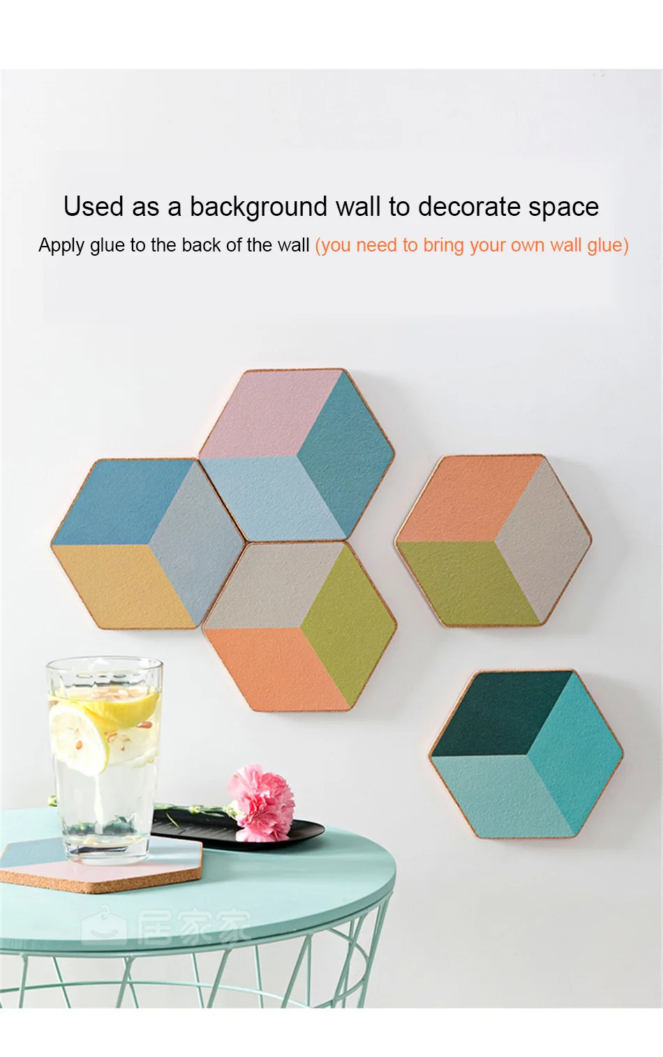 Geometric Diamond Creative Cork Placemat Casserole Pad Insulation Pad Anti-hot Bowl Mat Plate Cushion Table Mat Kitchen Decor  (9)