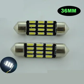 

20pcs 2019 newly 4014 chips C5W dome Festoon bulb 36mm 12SMD 12v LED glove box Light make up lamp mirror roof Reading bulb