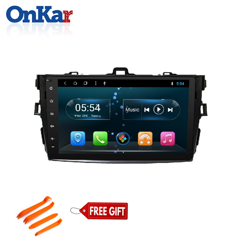 ONKAR 2 din Android для Toyota Corolla 2008 автомобильное радио GPS навигация камера заднего вида TPMS