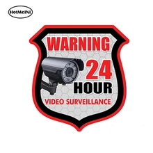 HotMeiNi – autocollant de style de voiture, étiquette d'avertissement de SURVEILLANCE vidéo 24 h, alarme de sécurité, étanche 13cm * .11cm