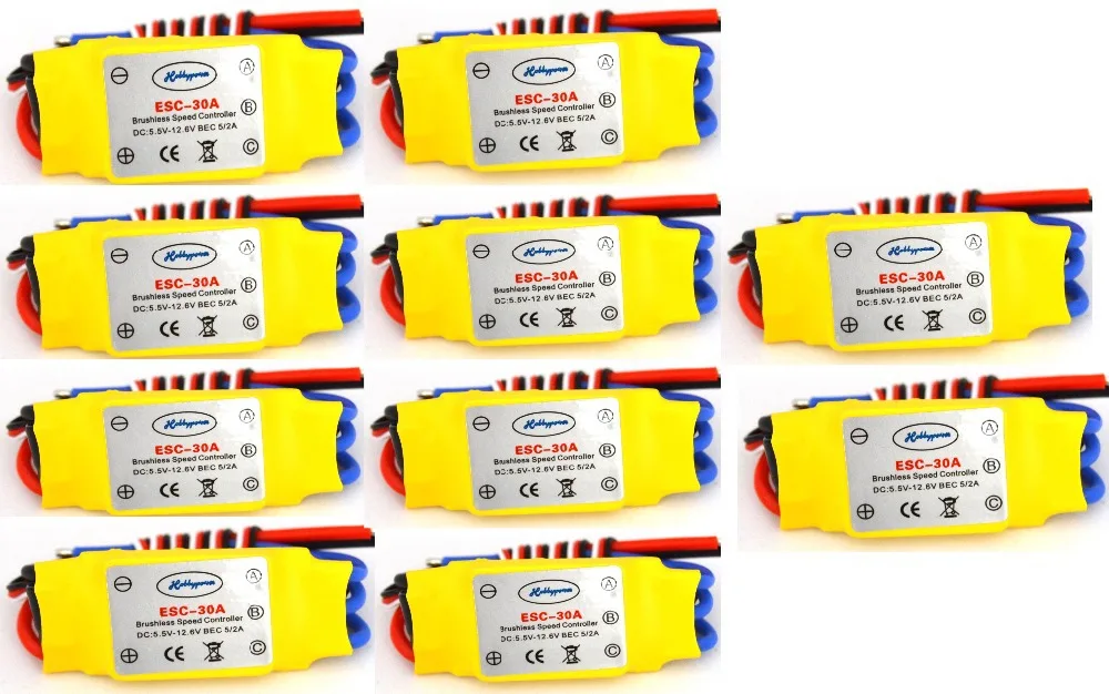 

10PCS 30A Brushless 450 helicopter multicopter Motor Speed Controller RC ESC +Free shipping