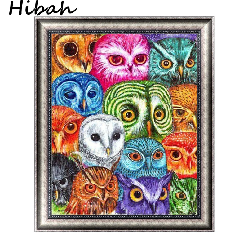 

5D DIY Diamond Embroidery Color Animal Cute Owl Family Diamond Cross stitch Full Diamond Mosaic Decoration