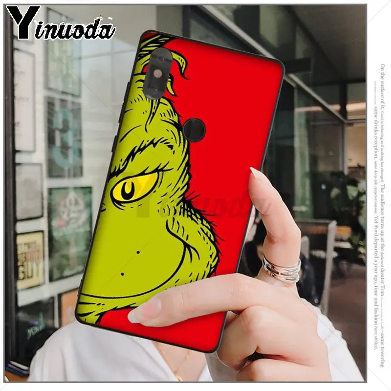 Yinuoda как зеленый ofMonster Grinch палантин чехол для телефона с рождественским рисунком для Xiao mi Red mi 5 5Plus Note4 4X Note5 6A mi 6 mi x2 mi x2S