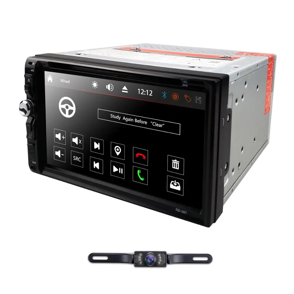 Flash Deal 7 Inch 2 Din Car DVD player Universal Radio Support Bluetooth Steering wheel control RDS OBD2 DAB+ Free rear camera 8G Map card 4