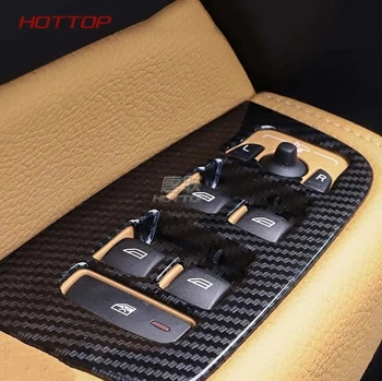 

Car styling For Volvo XC60 door armrest panel cover trim window glass lift decoration sticker Carbon Fiber ABS Chrome