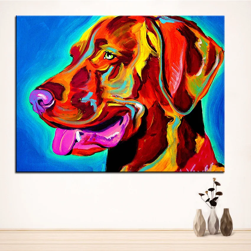 

Large size Print Oil Painting vizsla dog Wall painting Home Decorative Wall Art Picture For Living Room paintng No Frame