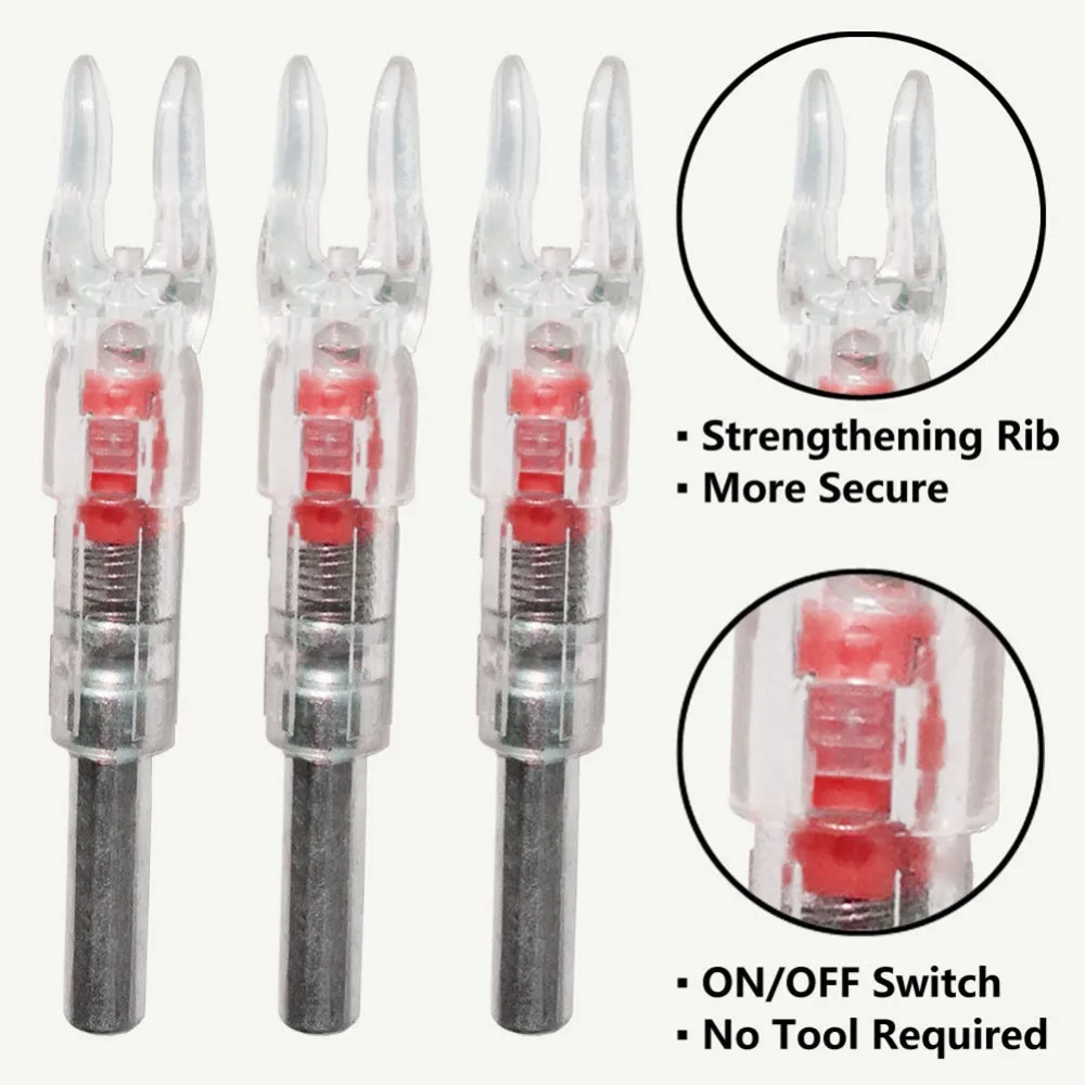 Автоматически светящийся высококачественный 3 шт. охотничий стрелочный вал 6,2 мм освещенный лук светодиодный светящийся наконечник стрелы#277515