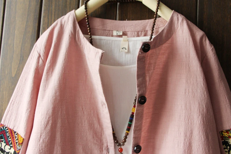 Женская блузка из хлопка и льна с длинным рукавом принтом|chemise femme|linen blouseblouse women |