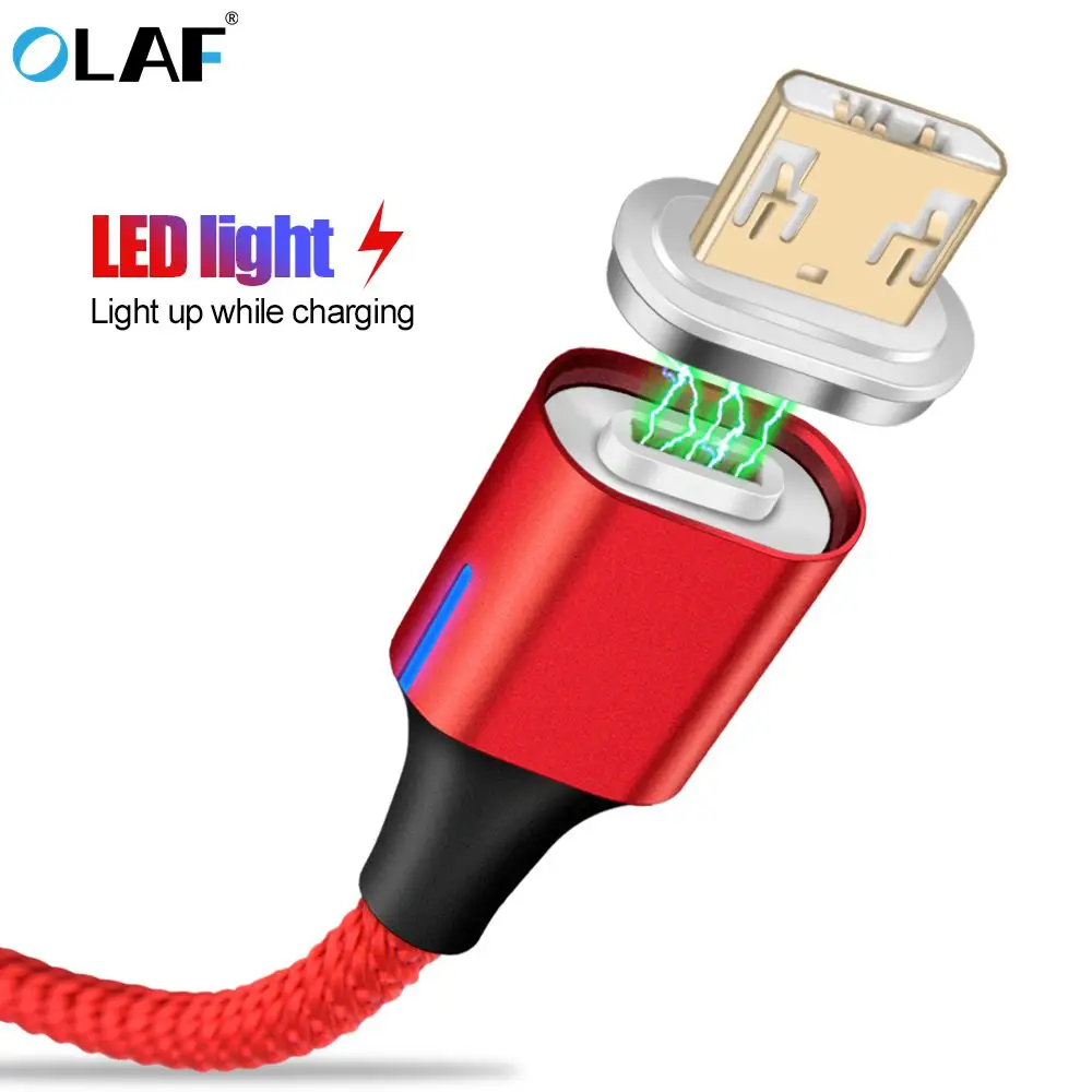 

OLAF Magnetic USB Cable For iPhone Type C Magnet Charger Data Charging Charge Micro USB Cable For Android Mobile Phone Cables
