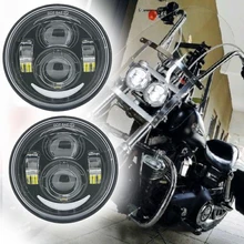 4.65 inch for Harley Motorcycle Double LED Headlights With DRL halo For Harley Dyna Fat Bob FXDF Model Moto LED Headlight