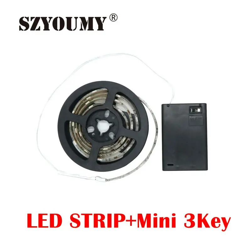 SZYOUMY 100 200 см батарея Светодиодная лента RGB 5050 SMD 30 60 светодиодный s водостойкий гибкий ремешок свет + пульт дистанционного управления +