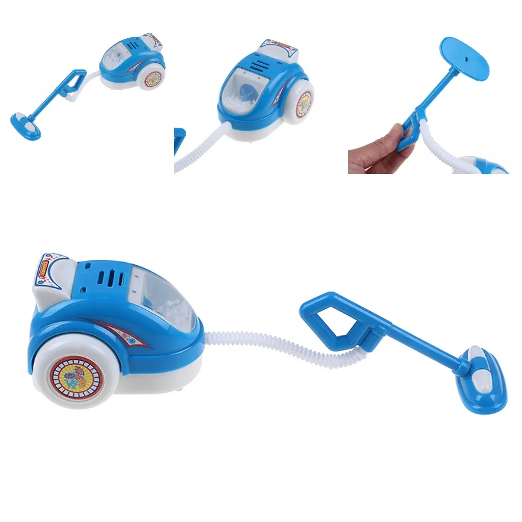 

2019 Hot Plastic Simulation Vacuum Cleaner Toy Mini Blue Vacuum Cleaner Household Kitchen Pretend Play Children Toys For Kids