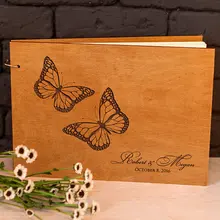 Гостевая книга для свадьбы деревенская книга для гостей деревянная книга для гостей любовь бабочки на заказ Выгравированная уникальная книга для гостей Свадебная книга для гостей идеи