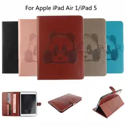 Модные с рисунком панды чехол для Apple iPad air 1 9.7 дюймов чехол Tablet для iPad 5 принципиально из искусственной кожи подставка-Держатель В виде