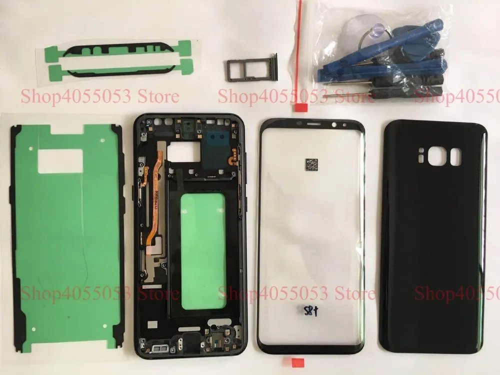 

S8 Plus Full Housing Case Back Cover+Front Screen Glass Lens + Middle Frame For Samsung Galaxy S8 Plus G955 G955F Complete Parts