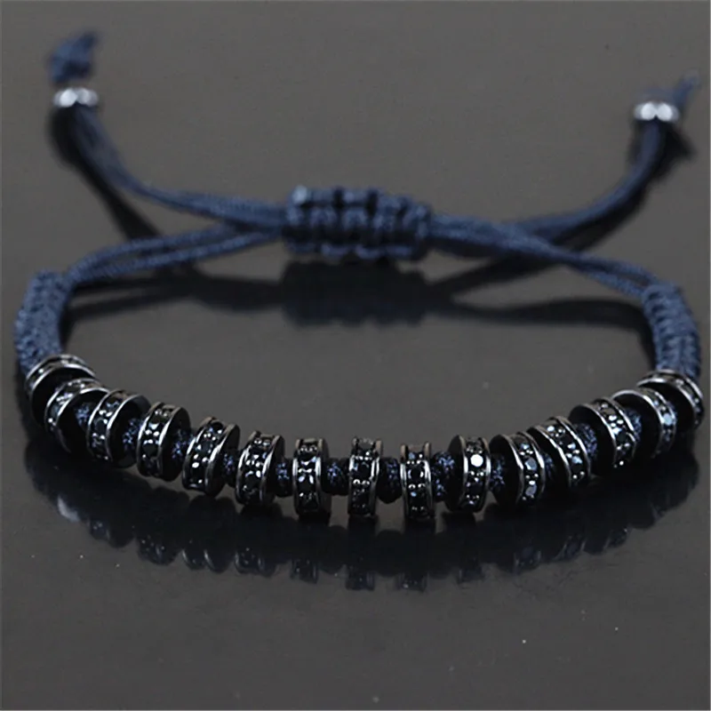 

Brand Anil Arjandas Bracelet Mirco Paved CZ Bead Charm Braiding Macrame Bracelet for Women&Men