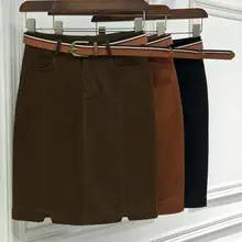 Джинсовая юбка, весна, высокая талия, тянущаяся, с разрезом, на бедрах, jeasn, юбка размера плюс, 2XL