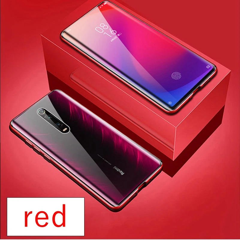 Прозрачное металлическое магнитное стекло для Xiao mi Red K20 Pro Чехол закаленное